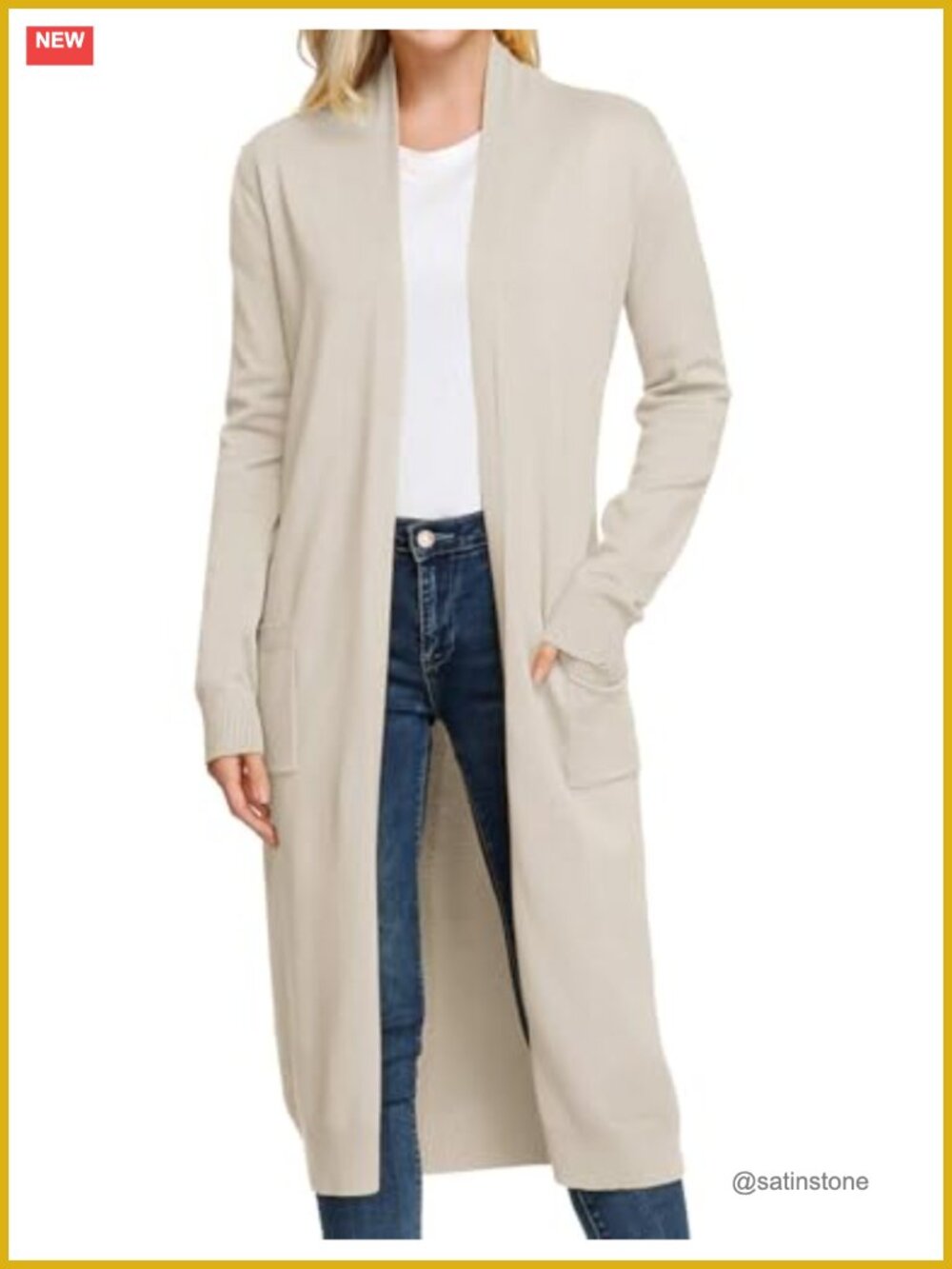 Essential Solid Open Front Maxi Long Knitted Cardigan Sweater for Women